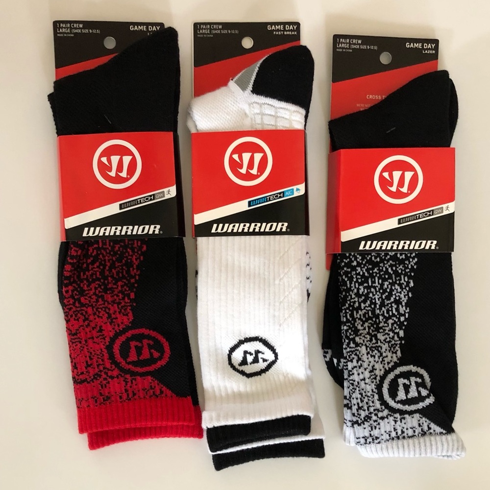 3 Pairs Warrior Game Day Lazer socks